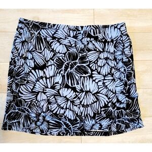 Jones‎ New York XL Blue Floral Skort Women Knit Pockets Pull On Cotton NEW